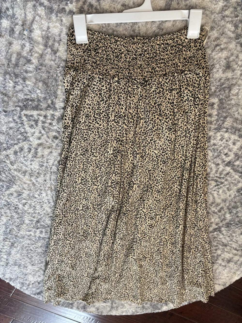 Leopard Print Maxi Skirt - Beige and Black skirt M new